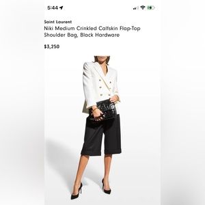 Authentic YSL Nikki medium Crinkled Calfskin Flap-top Shoulder Bag as new